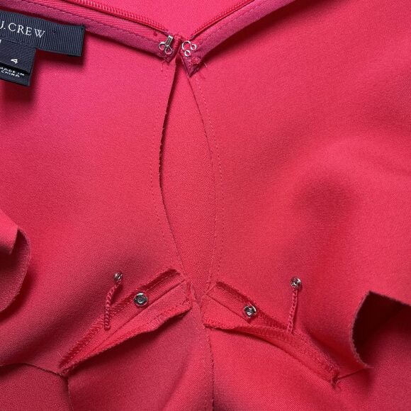 J Crew sleeveless scallop edge arm hem coral salmon mini dress women size 4 - Picture 7 of 12
